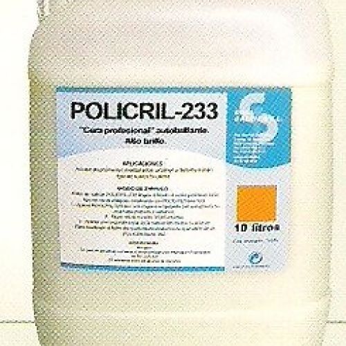POLICRILL – 233, Emulsion autobrillante de alta resistencia, Garrafa de 5 Lts