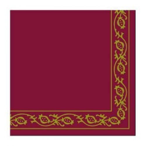 SERV. DOUBLE POINT PERSICO 40X40 CM BURDEOS TISSUE (1200 UNID.)