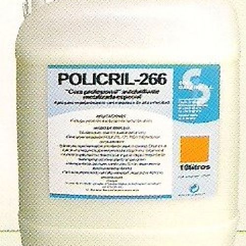 POLICRILL – 266.  Emulsion barniz autobrillante. Alto brillo y resistencia. Mantenimiento a alta o baja velocidad. Garrafa 5 Lts.