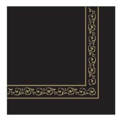 SERV. DOUBLE POINT TROYA 40X40 CM NEGRO TISSUE (1200 UNID.)