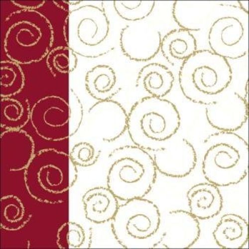 SERVILLETAS MOGADOR BURDEOS 40x40 CM. BLANCO DRY TISSUE (750 UNID.)