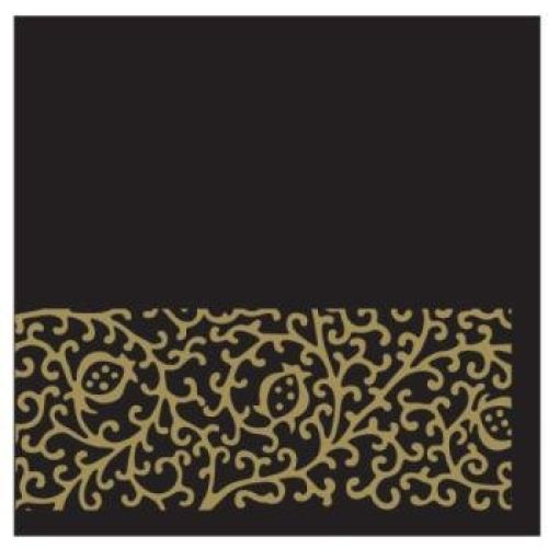 SERVILLETAS MODELO ARABESCO 40x40 CM. NEGRO DRY TISSUE (750 UNID.)
