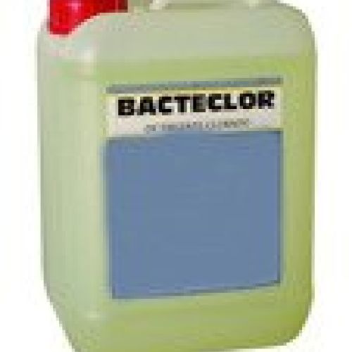 BACTECLOR. Desinfectante clorado ligeramente viscoso  y agradablemente perfumado. Producto especial para la limpieza y desinfección en la industria alimentaria. Garrafa de 5 Lts.