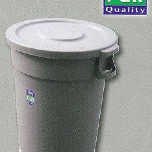 Contenedor Redondo "TAURO". 120 Litros. Ref. 7502. Construido en polietileno resistente a los golpes. Diseñados tanto para el uso interior con exterior. Dotado de una base de ruedas y tapa que encaja a presión permitiendo su apilado.