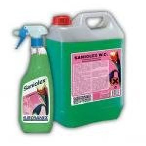 SANIOLEX WC MANZANA. Desodorante WC fresco. Perfuma naturalmente. Botella de 750 c.c. y Garrafas de 5 y 10 Lts.