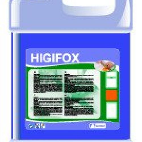 HIGIFOX  DESENGRASANTE altamente concentrado. Posee un alto contenido en humectantes y emulsionantes de todo tipo de grasas. Producto alcalino. Garrafa de 5 Kg.