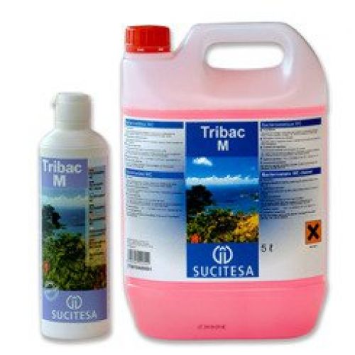 TRIBAC-F MEDITERRANEO. Bacteriostático WC. Aroma mediterráneo. Botella de 0,5 Lts. y Garrafas de 5 Lts.