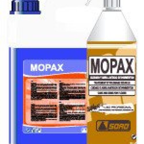 MOPAX . Cuidado y abrillantado de todo tipo de suelos. Antideslizante. Especialmente indicado para terrazo, parquet, marmol, gres, etc. Botella de 1 Lt. con pulverizador y Garrafa de 5 Kg.
