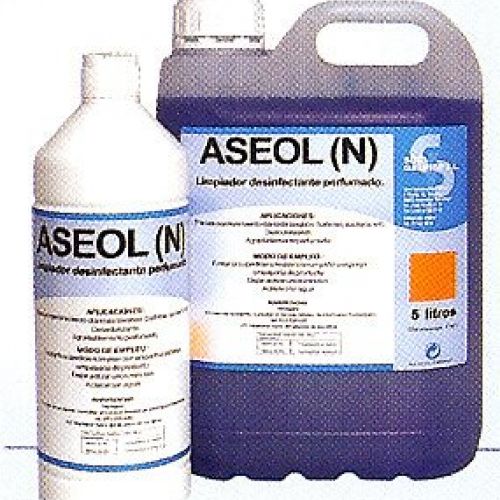 ASEOL (N). Limpiador antigérmenes neutro para baños. Perfumado. Botella de 1 Lt. y Garrafa de 5 Lts.