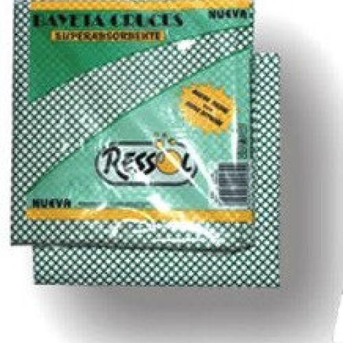 Ref. 00530. Bayeta “Cruces Universal” RESSOL. 38x38 cm. Bayeta multiusos muy resistente y absorbente para un mayor rendimiento.  Puede ser utilizada como posavajillas secavasos por su grosor y gran absorbencia.