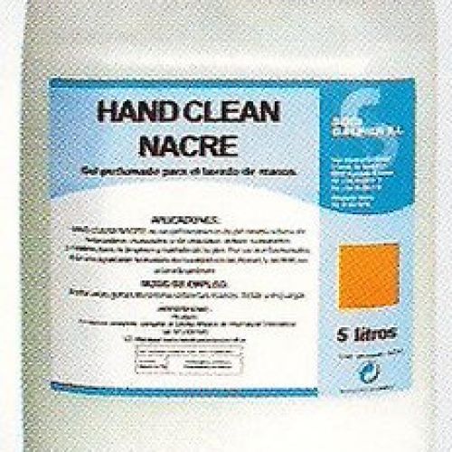 HAND CLEAN NACRE. Gel neutro nacarado para el lavado de manos. Perfumado. Garrafa de 5 Lts.