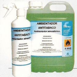 MAXIM ANTITABACO, Ambientador atmosférico por pulverización. Botella de 750 ml. y Garrafa de 5 Lts.