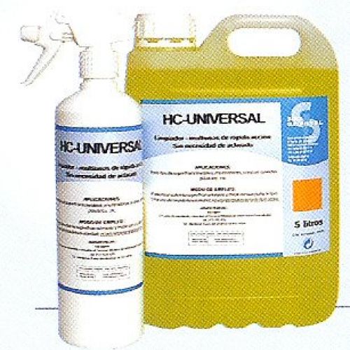 HC-UNIVERSAL  Limpiador multiusos sin necesidad de aclarar. Botella de 0,75 Lts.  Garrafas de 5 y 10 Lts.