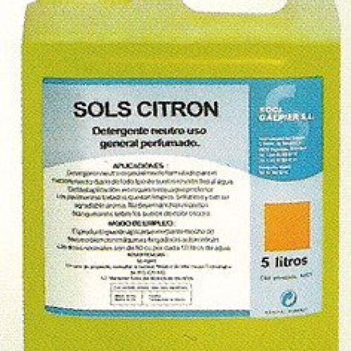 SOLS CITRON . Limpiador neutro. Perfume Limón. Garrafa de 5 Kg.