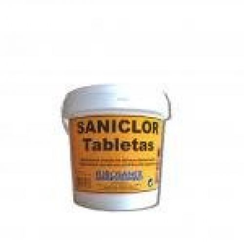 SANICLOR TABLETAS. Higienizante clorado en tabletas efervescentes. Envasado en 1000 gr y presentado en tabletas de 3.5 gramos, solubles en agua, está indicado para la higienización de todo tipo de superficies.