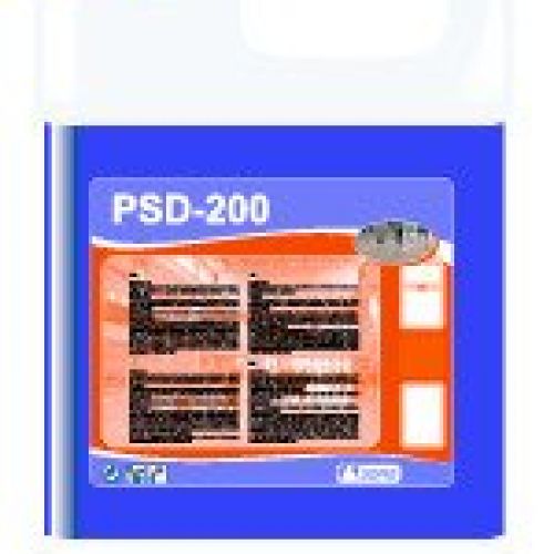 PSD 200 . Decapante de cementos. Producto ácido, idóneo para eliminar cemento, depósitos calcáreos, algas en suelos de obra nueva, suelos muy maltratados y limpiezas de obras.  Garrafa de 5 Lts.