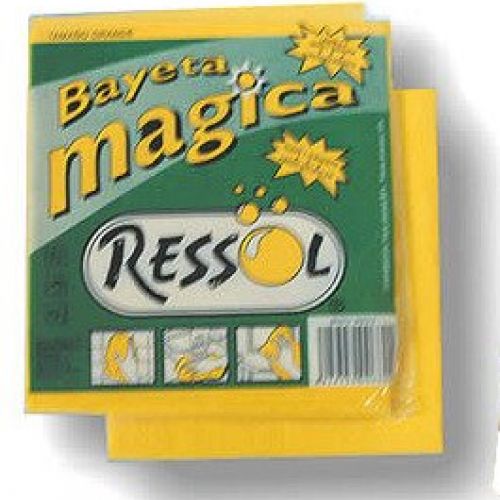 Ref. 00680. Bayeta Amarilla MÁGICA RESSOL. 40x36 cm. Bayeta multiusos muy resistente y absorbente para un mayor rendimiento.