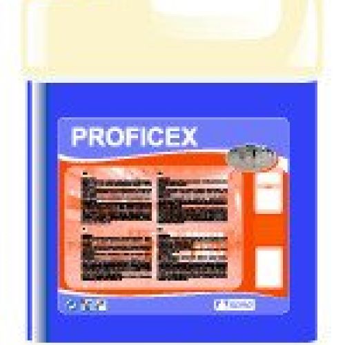 PROFICEX. Emulsión autobrillante para todo tipo de suelos.  Alta duración y antideslizante.  Protege y abrillanta suelos duros o sintéticos.  Se limpia facilmente con detergentes neutros; eliminabilidad sin problemas y escasa absorción de suciedad.