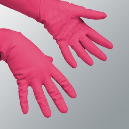 Guantes Ultraprotectores Vileda. 100% látex natural ·Hasta un 40% más grueso en comparación con otros guantes similares ·Hasta 5 veces más resistentes a aceites grasos, vegetales y detergentes, gracias al proceso externo de clorinación.