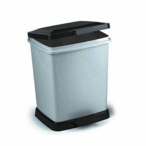 Papelera 22 litros con Tapa y Pedal. Cubo Gris. Tapa Negra. Perfecta para cocinas y para cuartos de baño en restaurantes, cafeterías, hoteles, etc. Ref. 04551