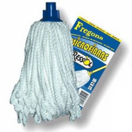 Fregona de hilos de microfibra de cordón multitrenzado sin fin en forma de bucle