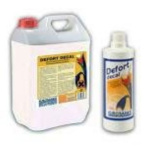 DEFORT DECAL. Potente desincrustante que elimina con facilidad las más rebeldes incrustaciones de cal, sarro y suciedades en urinarios, bañeras, duchas, etc. Botella de 1 Lt. y Garrafa de 10 Lts.