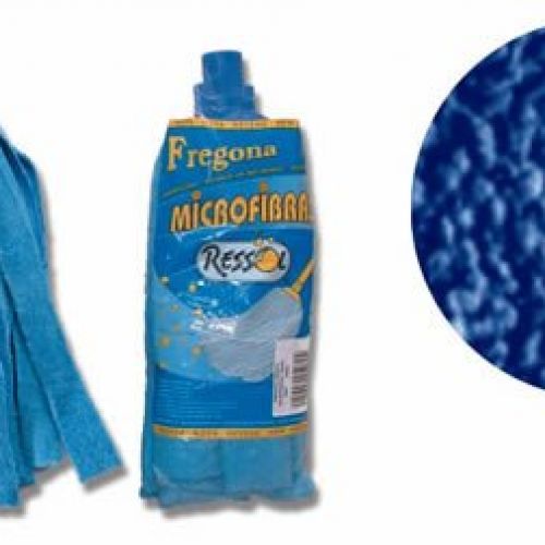 Fregona fabricada con tejido de bayeta de microfibras TERRY. Fregado de todo tipo de superficies. Tiene una capacidad de absorción de 30 veces más que una fregona de algodón y su duración es al menos 100 veces más. Ref. 05080