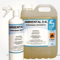 AMBIENTAL. Ambientador atmosférico por pulverización. Varios Aromas: LAVANDA, DAKAR, PINO, LIMON, P.R. PINO, LOEWE. Botella de 750 ml. y Garrafas de 5 Lts.