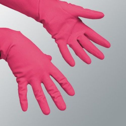 Guantes Ultraprotectores Vileda. 100% látex natural ·Hasta un 40% más grueso en comparación con otros guantes similares ·Hasta 5 veces más resistentes a aceites grasos, vegetales y detergentes, gracias al proceso externo de clorinación.